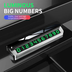 Metal Car Temporary Parking Card Rotate Phone Number Plate Aluminum Stickers Park Stop In Car-styling Auto Accessories