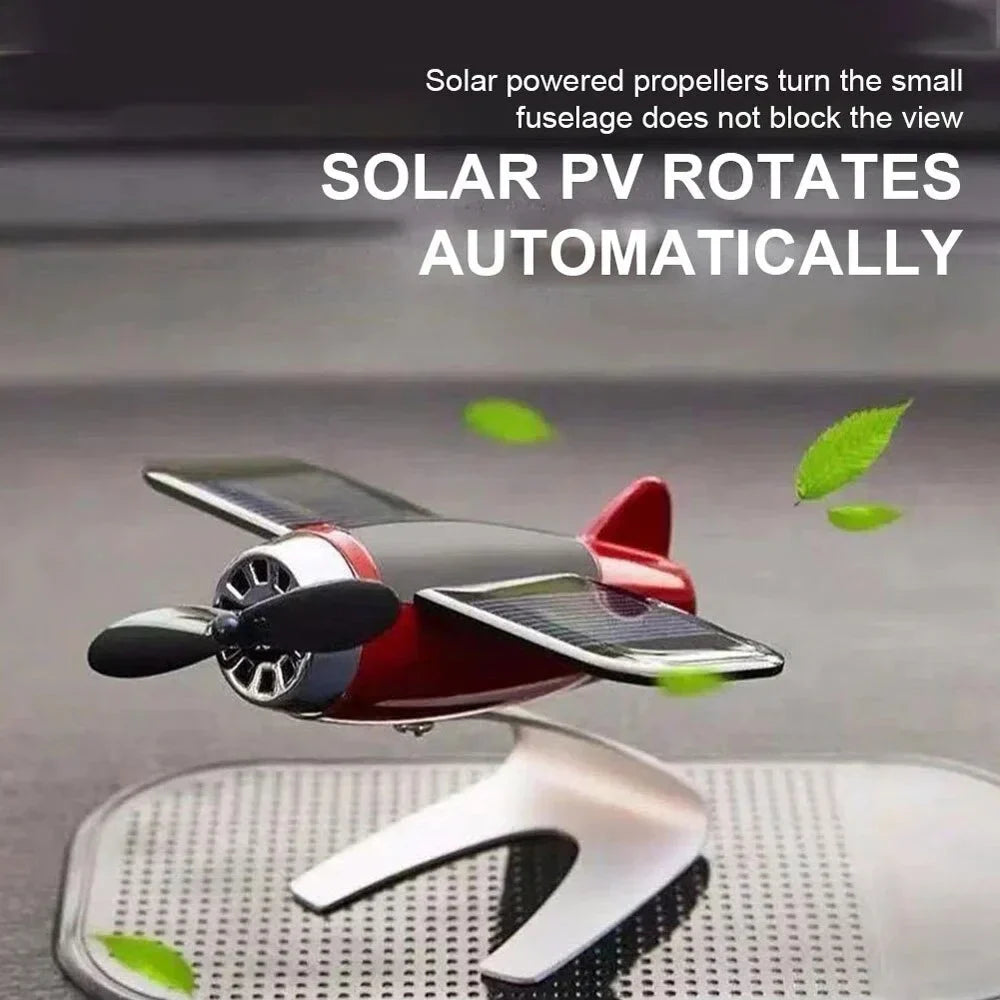 Solar Airplane Creative Men's Car Decoration Car Interior Accessories Desktop Ornament Gift For Woman, Man, Car Enthusiast