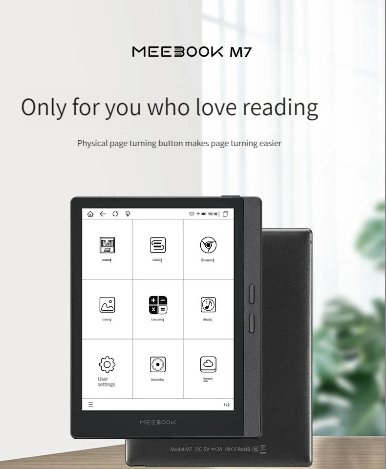كتاب ورقي إلكتروني جديد 2024 MEEBOOK M7 بشاشة 6.8 بوصة قارئ إلكتروني 300 نقطة في البوصة شاشة حبر عالية الوضوح مفتوحة نظام أندرويد ذاكرة 32 جيجا