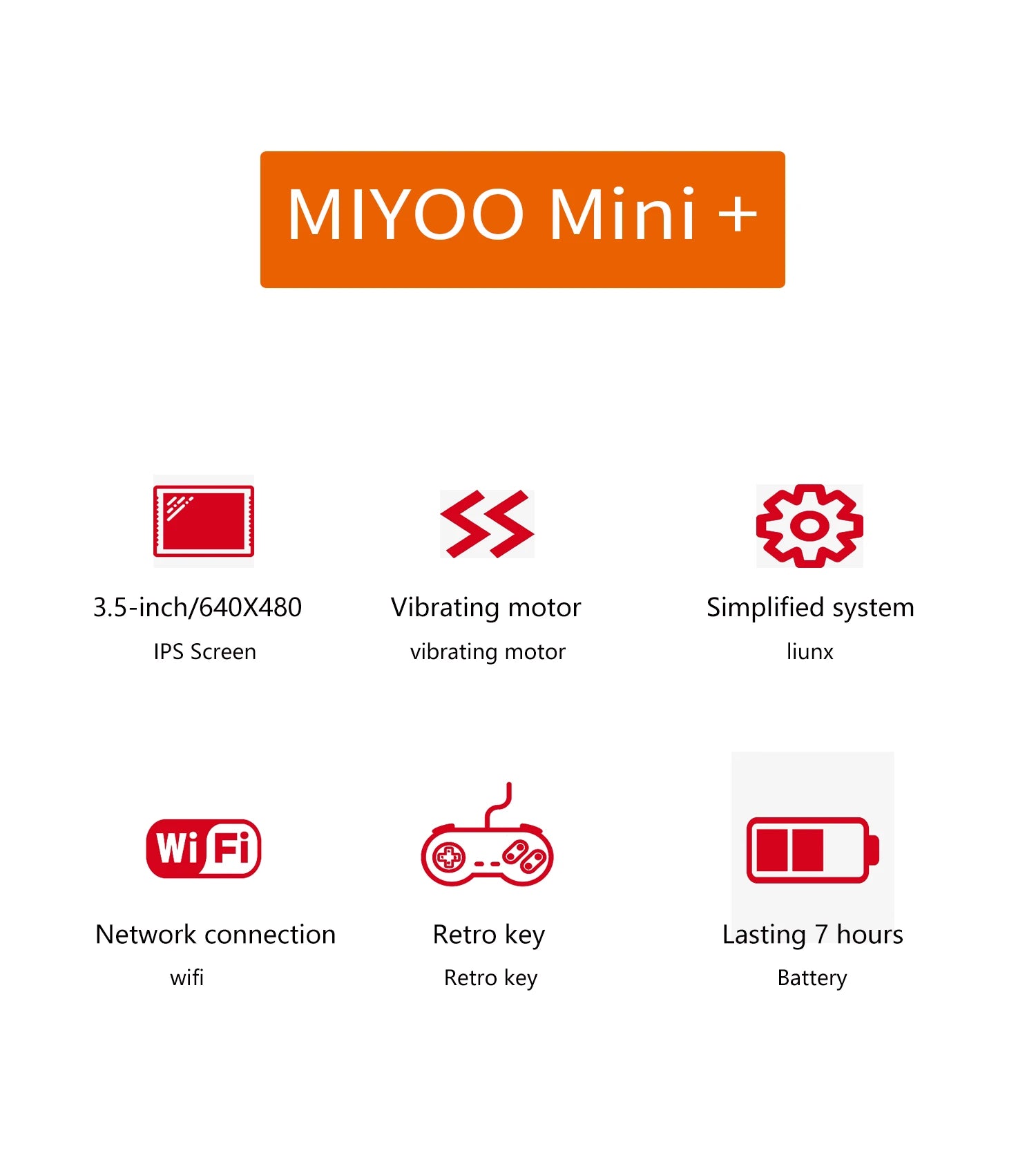 MIYOO Mini Plus وحدة تحكم ألعاب محمولة ريترو محمولة 3.5 بوصة IPS HD شاشة هدية للأطفال نظام لينكس محاكي الألعاب الكلاسيكية