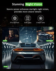 3 قناة داش كام مسجل فيديو كاميرا سيارة ثلاثية العدسات مع رؤية خلفية DVR 24H شاشة للمساعدة في ركن السيارة بسهولة صندوق أسود