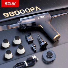 SZUK Car Vacuum Cleaner 98000Pa Mini Handheld Cleaning Machine Powerful Portable Blower Wireless Vacuum Cleaner for Car Home