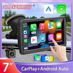 مشغل فيديو عالمي لراديو السيارة مقاس 7 بوصات لاسلكي لأجهزة Apple CarPlay وشاشة لمس للسيارة تعمل بنظام أندرويد مناسبة AUX لسيارات BMW Volkswagen KIA