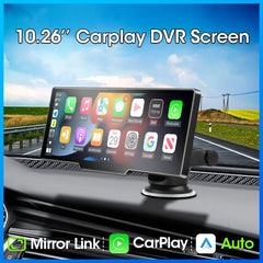 Srnubi 10.26" Dash Cam 4K 2160P Rearview Camera Carplay & Android Auto DVR GPS Navigation Voice Control Car DVR 5G BT FM Monitor