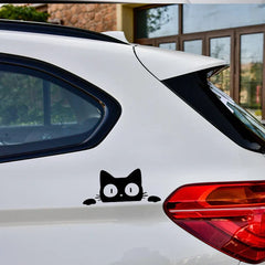 G154 1Pcs Universal Surprise Cat Peeking StickelBlack/White Funny Vinyl Decal Car StylingDecoration Accessories