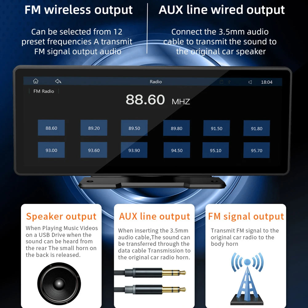 9.3 بوصة سيارة Mp5 لاعب ستيريو راديو عالمي لاسلكي Carplay أندرويد السيارات مشغل وسائط متعددة لتحديد المواقع واي فاي سيارة راديو Fm