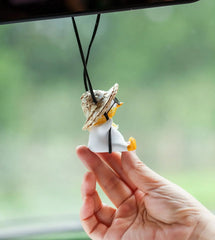 Car Pendant Cute Swing Duck Car Interior Decoration Holiday Swing Duck With Glasses Rearview Mirror Pendant For Car Accessories