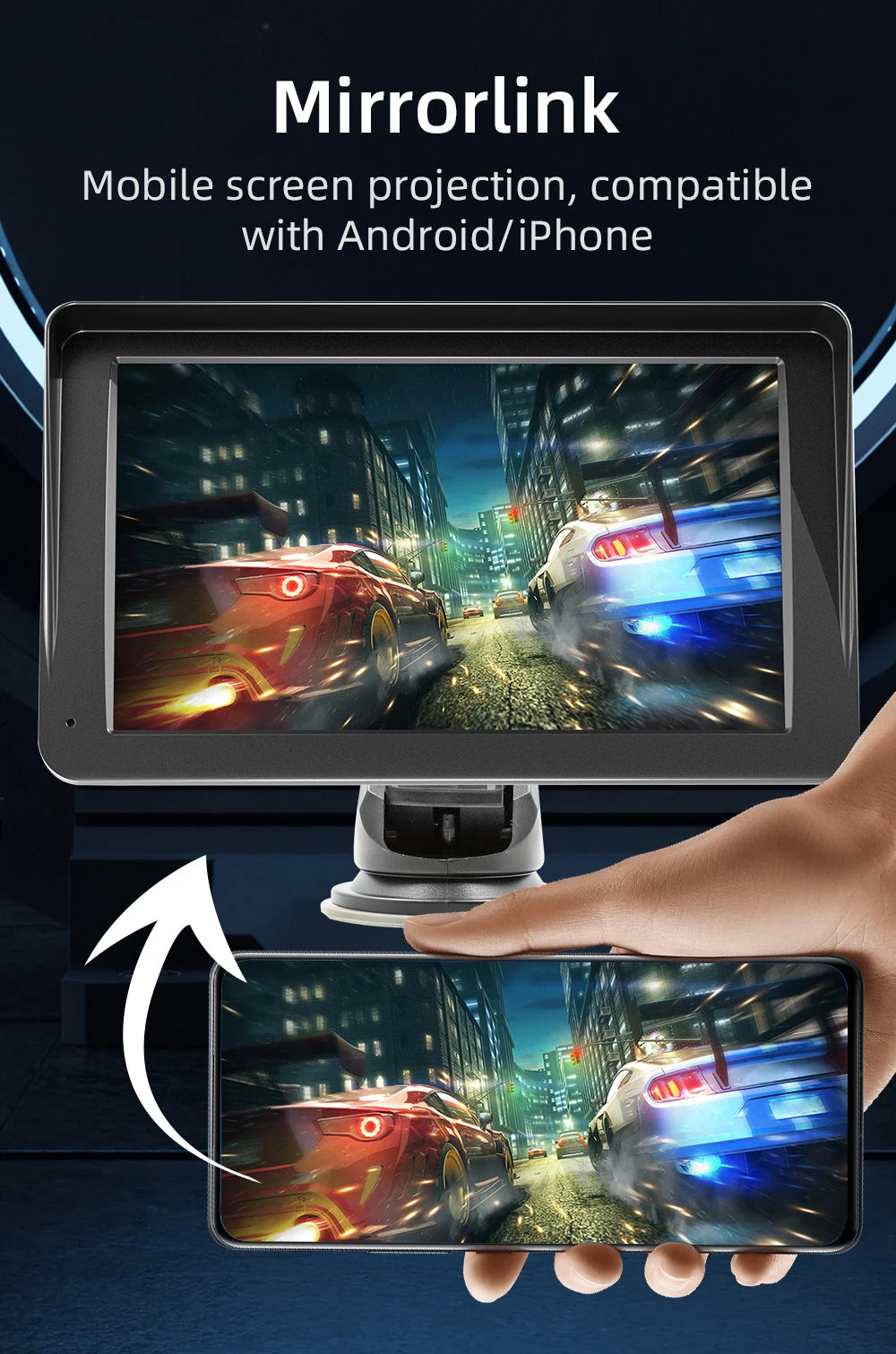 مشغل فيديو عالمي لراديو السيارة مقاس 7 بوصات لاسلكي لأجهزة Apple CarPlay وشاشة لمس للسيارة تعمل بنظام أندرويد مناسبة AUX لسيارات BMW Volkswagen KIA