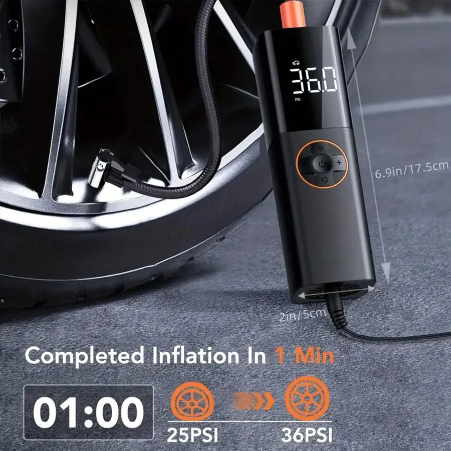 Car Wired Air Pump 150PSI Smart Air Compressor 12V Mini Portable Tyre Inflator with LED Light Electric Tire Pump for Moto Balls