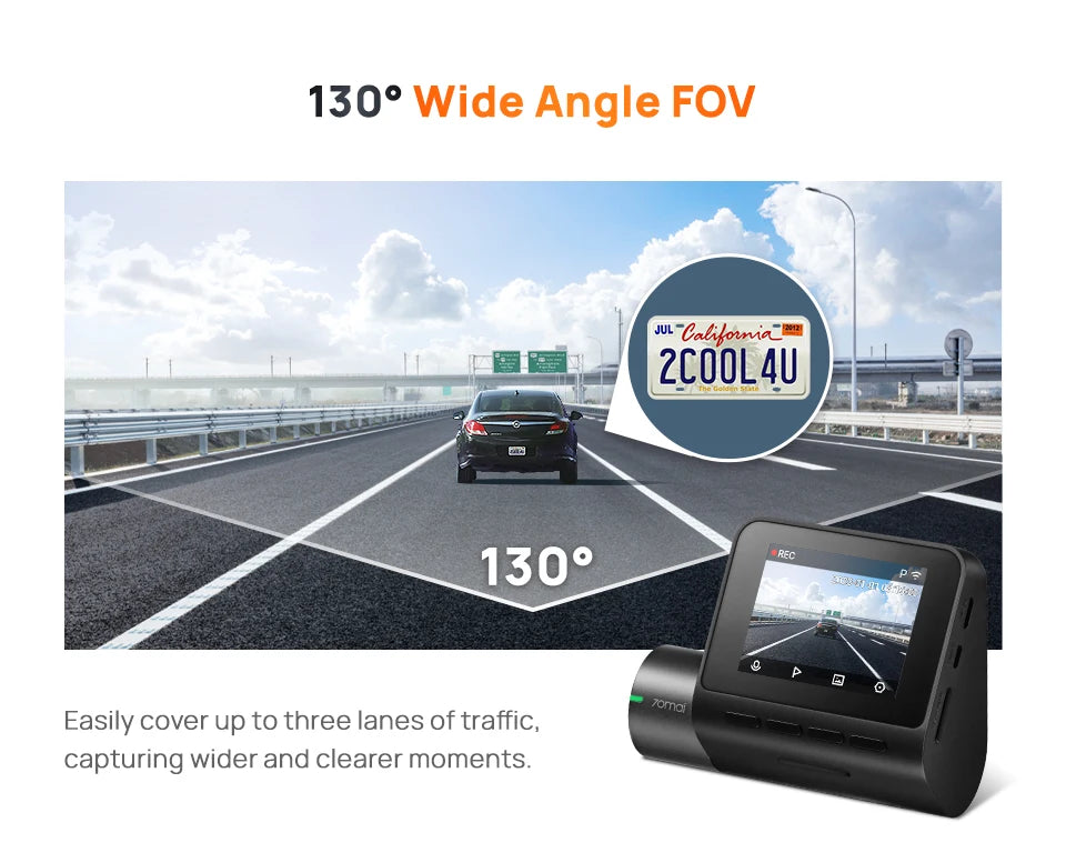 Global 70mai Dash Cam A200 Dual-channel Record 1080P HDR 2'' IPS Screen 24H Parking Monitor 70mai Car DVR A200 WIFI APP 130° FOV