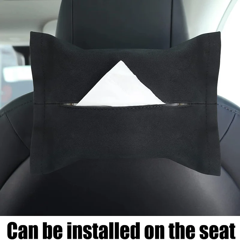 Car Hidden Tissue Holder Box for Tesla Model 3 Y Armrest Seat Back Napkin Center Console Flocking Storage Bag Auto Accessories