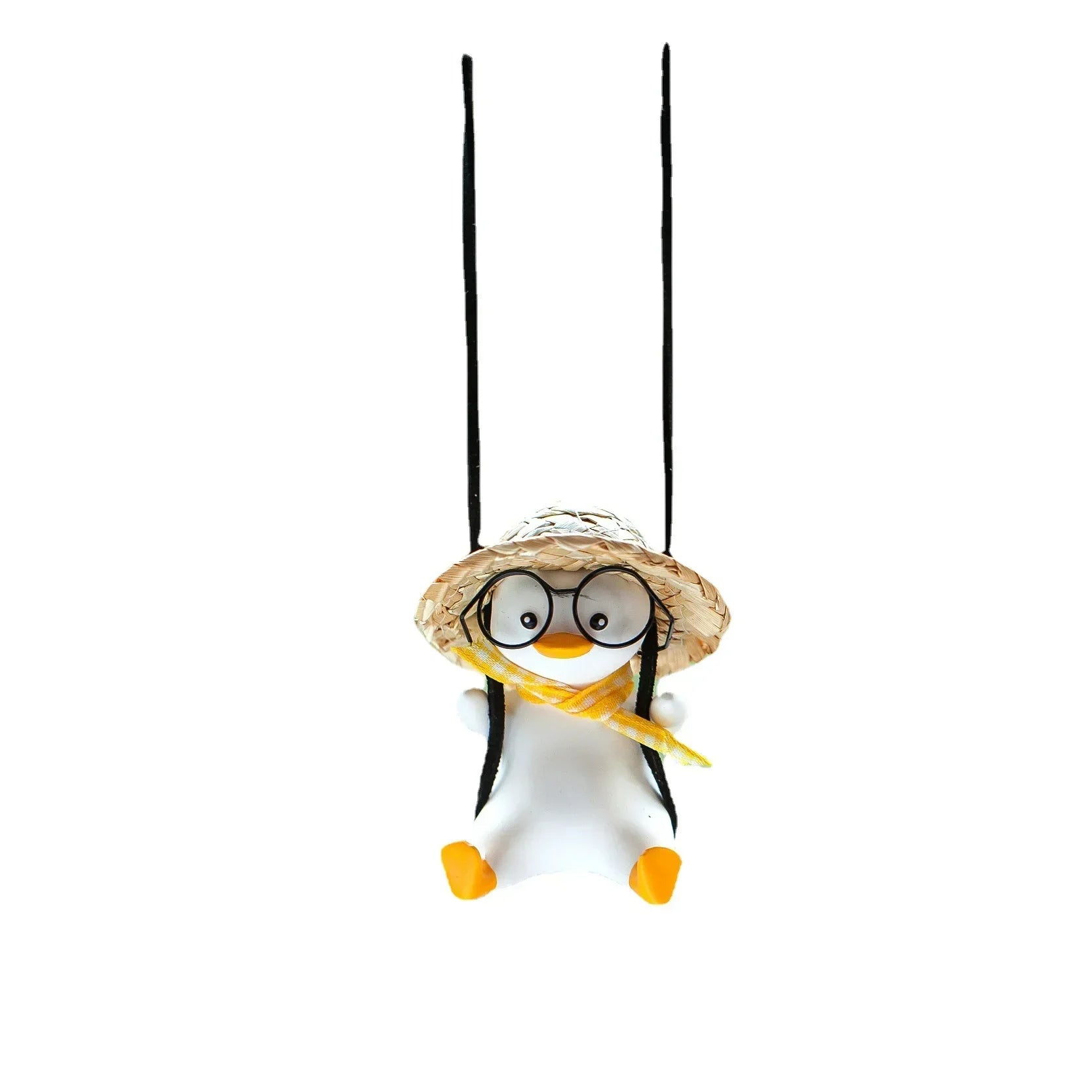 Car Pendant Cute Swing Duck Car Interior Decoration Holiday Swing Duck With Glasses Rearview Mirror Pendant For Car Accessories