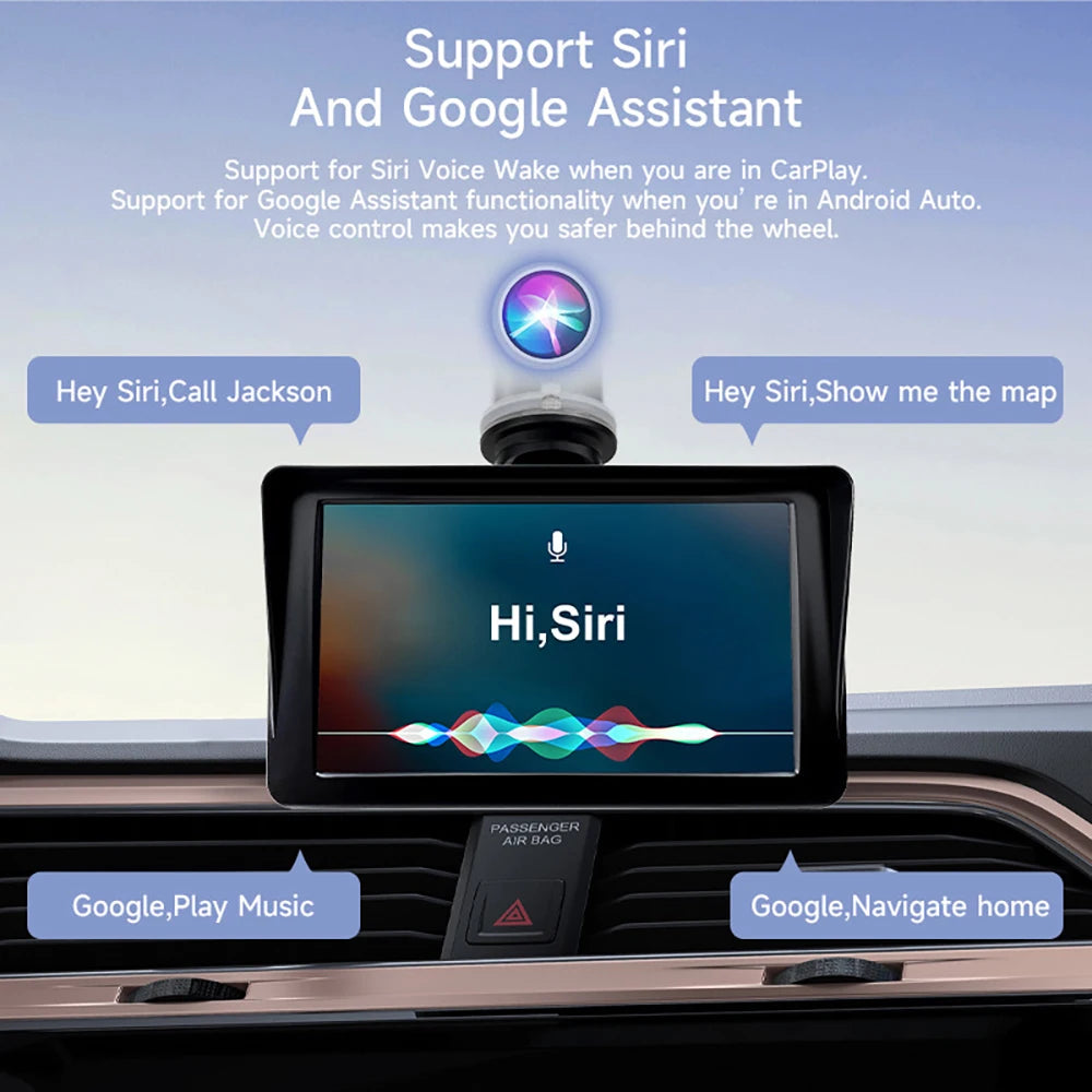 مشغل فيديو عالمي لراديو السيارة مقاس 7 بوصات لاسلكي لأجهزة Apple CarPlay وشاشة لمس للسيارة تعمل بنظام أندرويد مناسبة AUX لسيارات BMW Volkswagen KIA