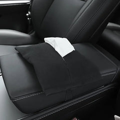 Car Hidden Tissue Holder Box for Tesla Model 3 Y Armrest Seat Back Napkin Center Console Flocking Storage Bag Auto Accessories