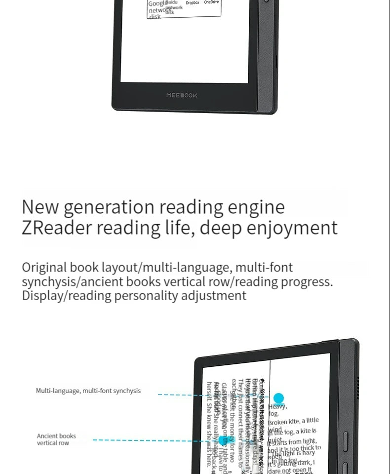 كتاب ورقي إلكتروني جديد 2024 MEEBOOK M7 بشاشة 6.8 بوصة قارئ إلكتروني 300 نقطة في البوصة شاشة حبر عالية الوضوح مفتوحة نظام أندرويد ذاكرة 32 جيجا