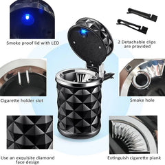 Car Cigarette Ashtray Cup With Lid With LED Light Portable Detachable Vehicle Ashtray Holder Cigarette Ashtray Auto Accessories