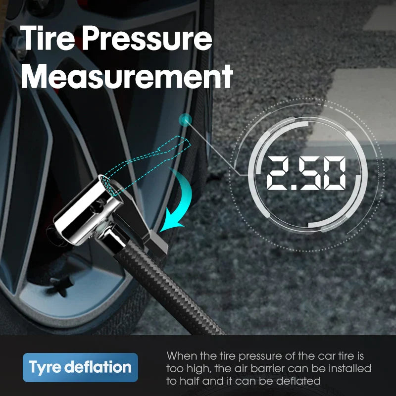 CARSUN Portable Automobile Air Compressor Digital Tire Inflation Pump LED Lamp Tire Compression Pump Compressor For Car Motorcy