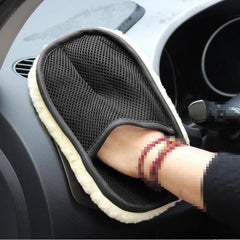 Car Motorcycle Wool Soft Washing Wash Gloves Cleaning Brush For Ford Focus Mk2 Fiesta Mk3 Mondeo Mk4 Mini Cooper Accessories