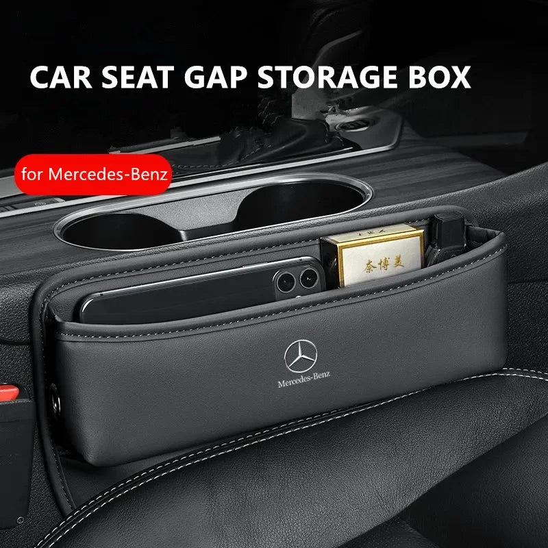 Car Seat Gap Organizer Leather Storage Box Interior Accessories For Mercedes Benz W203 W204 W205 W210 W211 W212 CLA CLK GLA