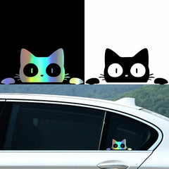 G154 1Pcs Universal Surprise Cat Peeking StickelBlack/White Funny Vinyl Decal Car StylingDecoration Accessories